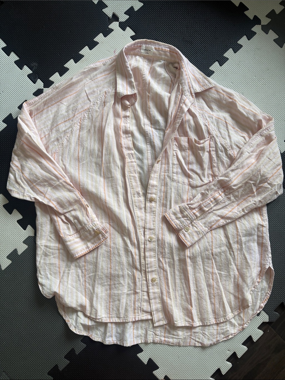 Women’s Wilfred free M Lightweight Pink Stripe Button-Up Shirt